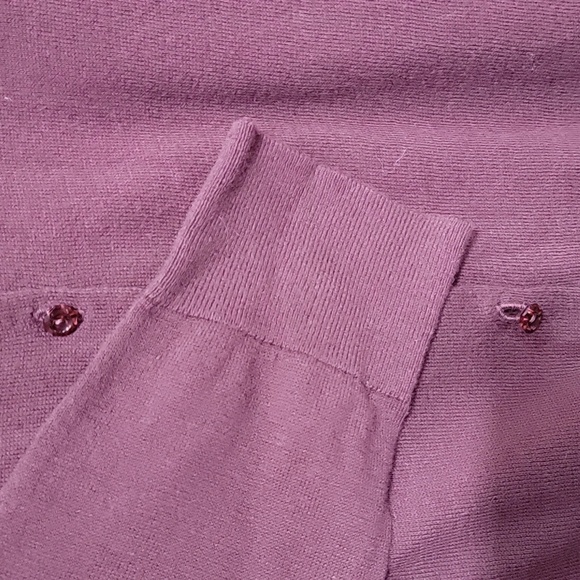 Women's Loft Crewneck Cardigan, Maroon, Medium, Pre-owned EUC - Picture 5 of 7